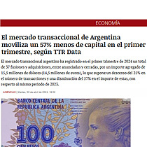 El mercado transaccional de Argentina moviliza un 57% menos de capital en el primer trimestre, segn TTR Data